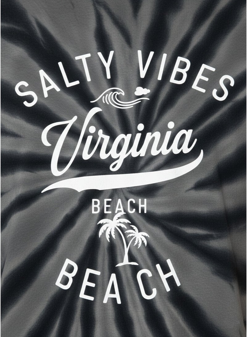 SENSATION Men’s Tie-Dye Graphic T-Shirt – Salty Vibes Virginia Beach Print, Short Sleeve Casual Tee - Image 4